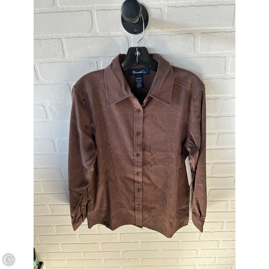 Top Long Sleeve By Denim And Co Qvc In Brown, Size: Xs