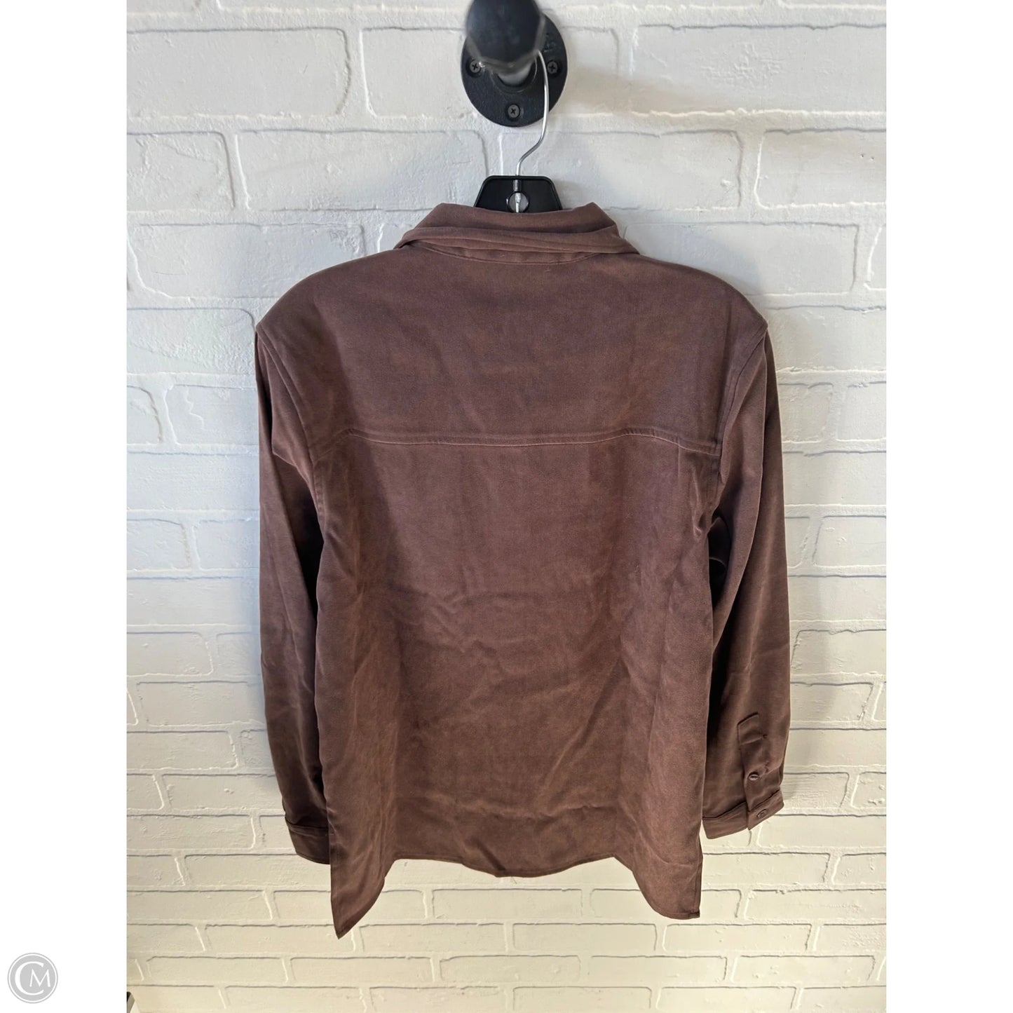 Top Long Sleeve By Denim And Co Qvc In Brown, Size: Xs