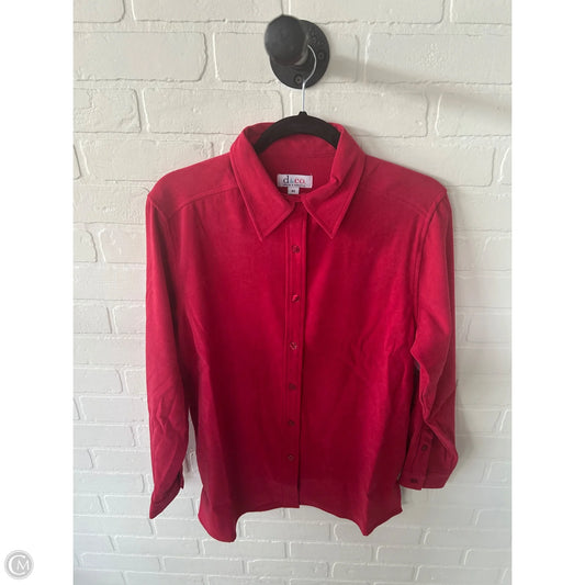 Top Long Sleeve By D&co. In Red, Size: Xs