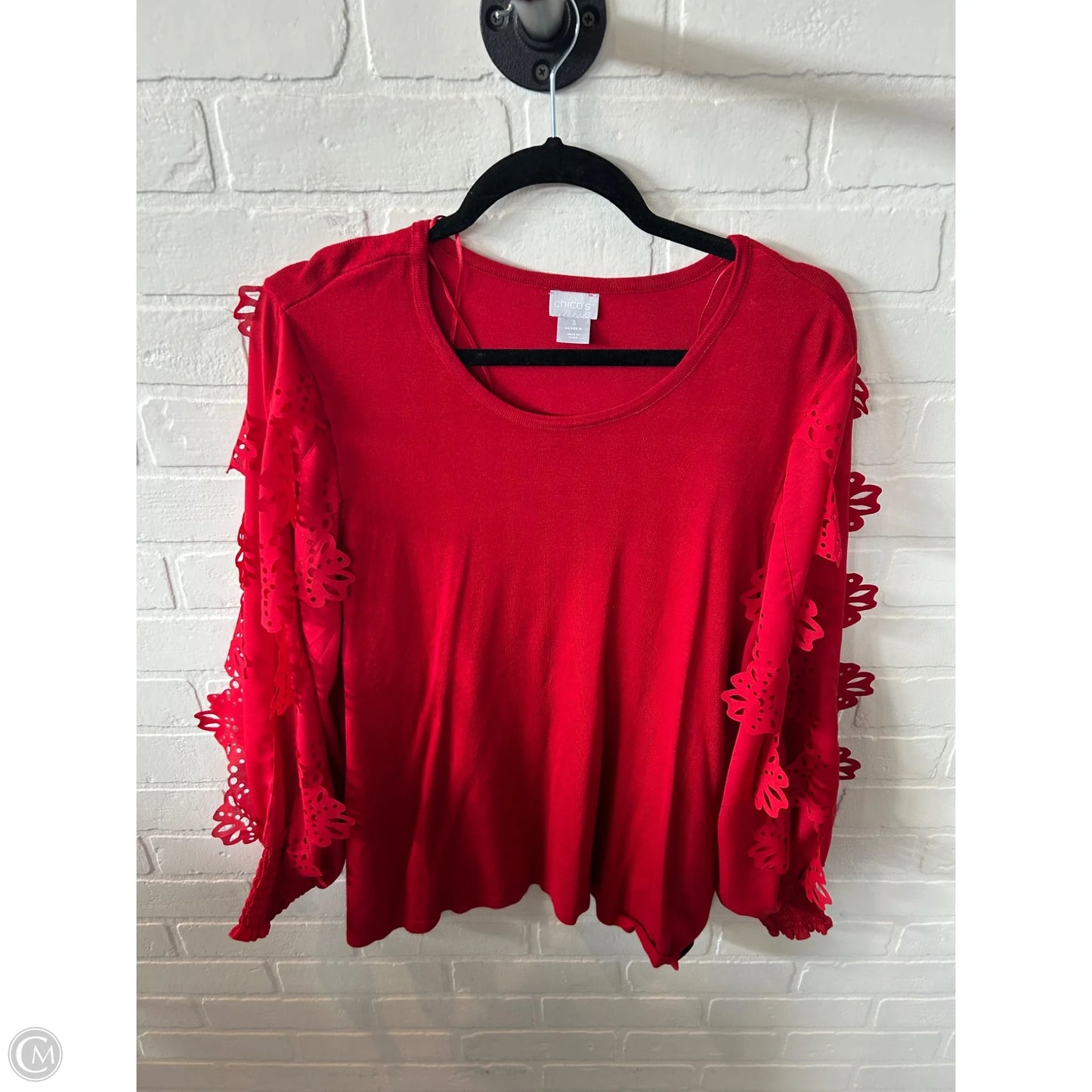 Sweater By Chicos In Red, Size: Xl