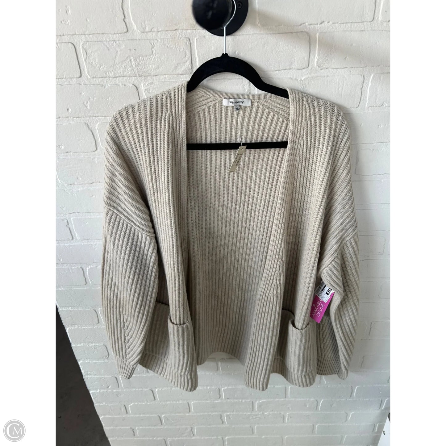 Sweater Cardigan By Madewell In Beige, Size: L