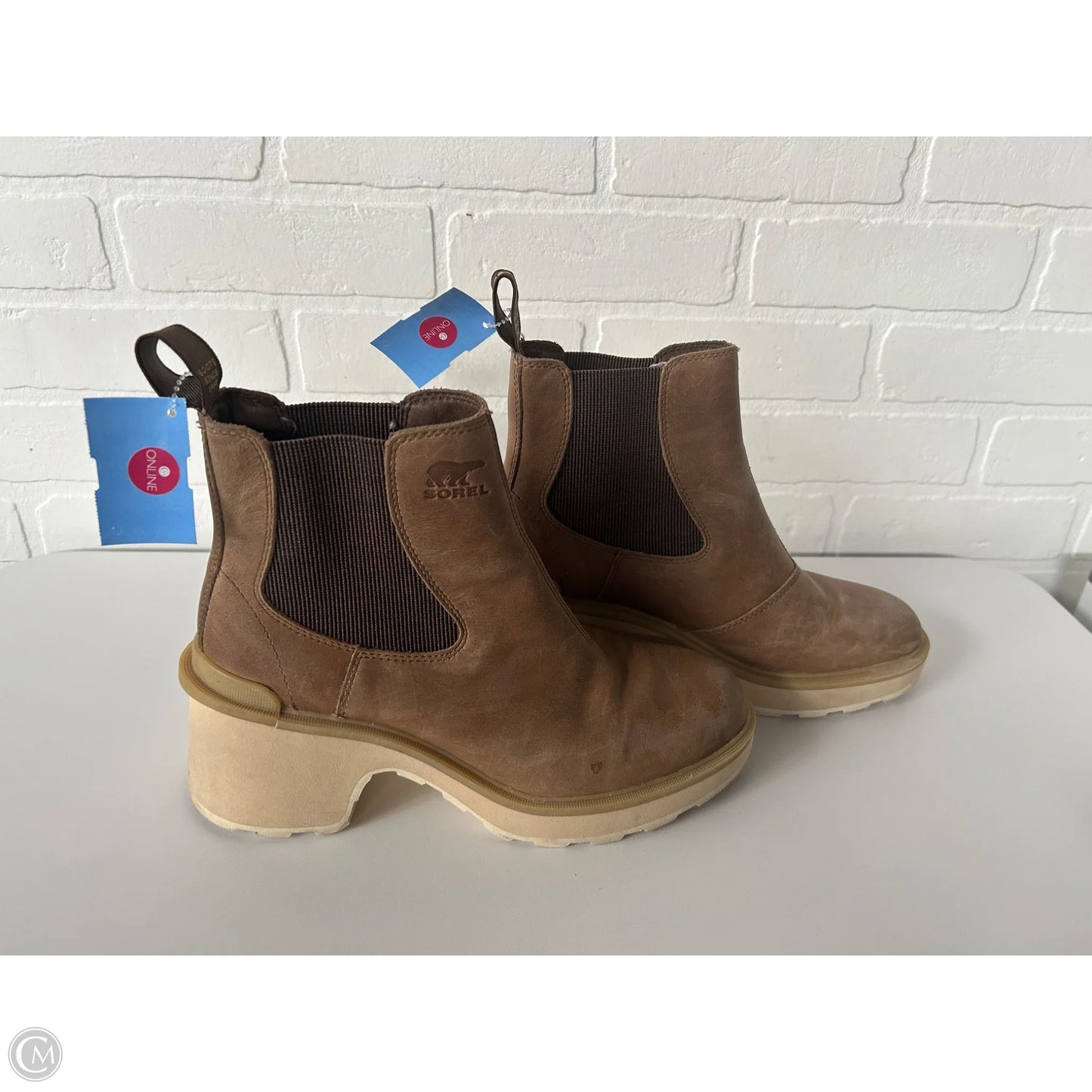 Boots Ankle Heels By Sorel In Brown, Size: 8.5