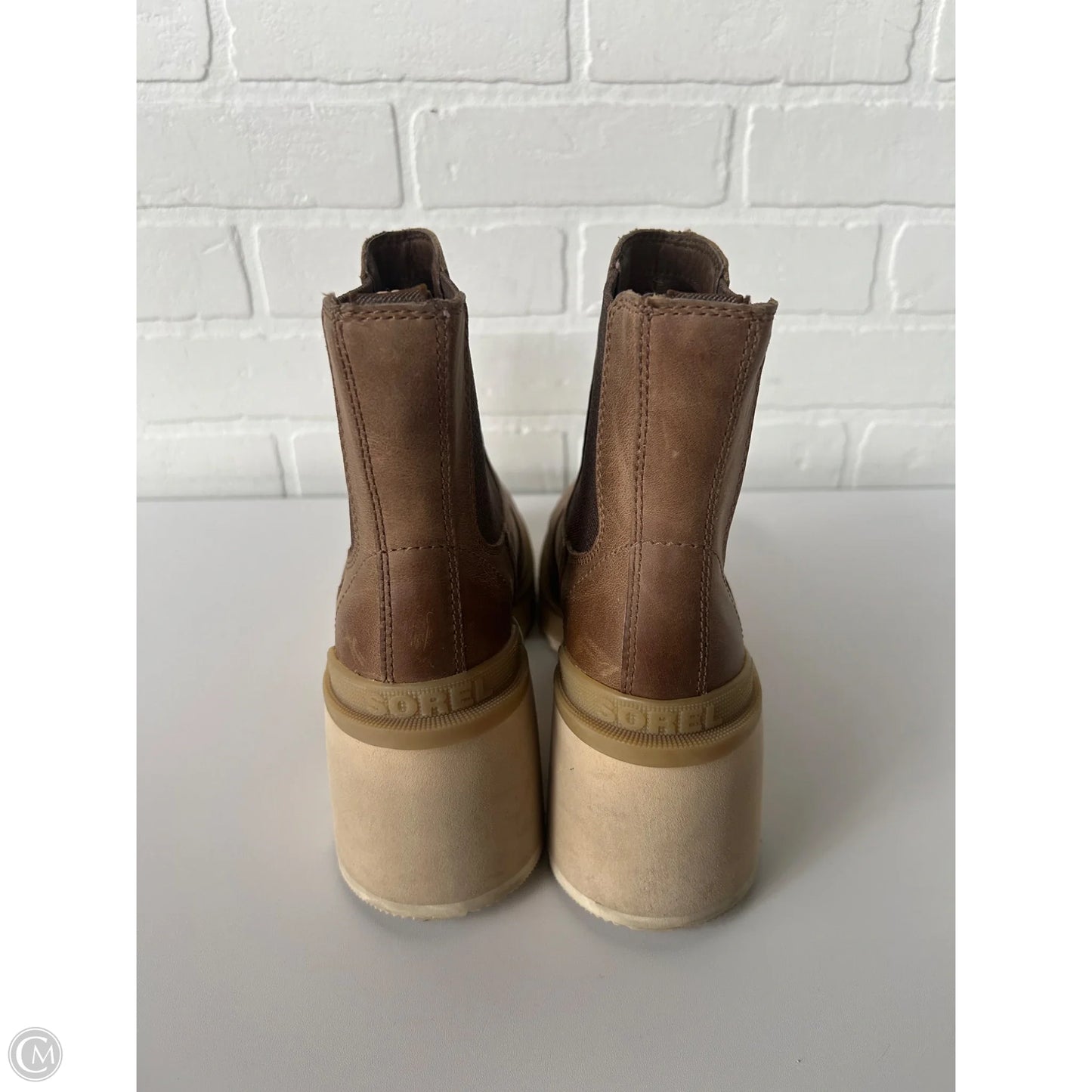 Boots Ankle Heels By Sorel In Brown, Size: 8.5