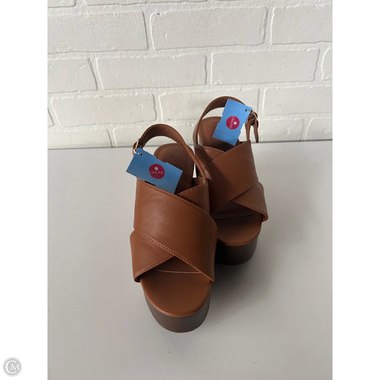 Sandals Heels Wedge By Universal Thread In Brown, Size: 5
