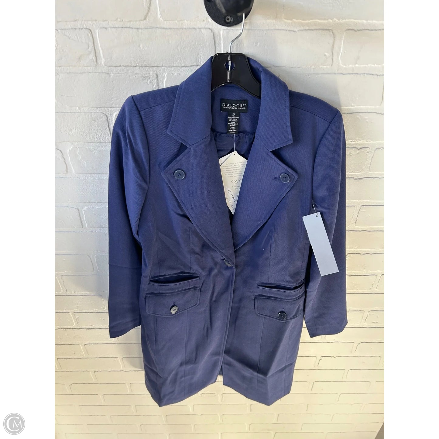 Blazer By Dialogue Qvc In Blue, Size: Xs