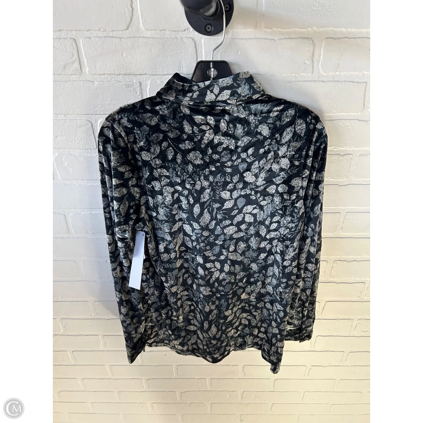 Top Long Sleeve By Denim And Co Qvc In Black & Grey, Size: Xs