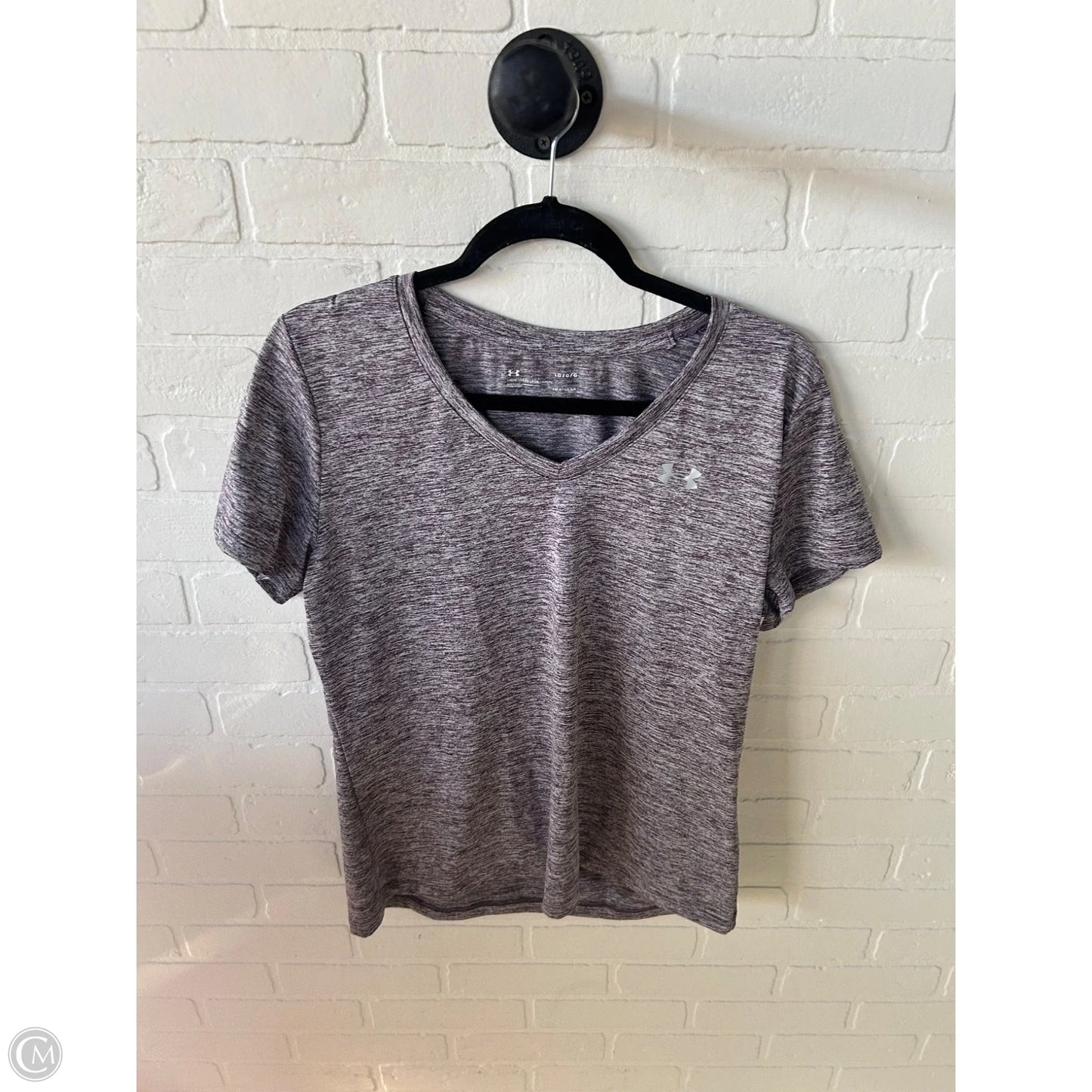 Athletic Top Short Sleeve By Under Armour In Purple, Size: L