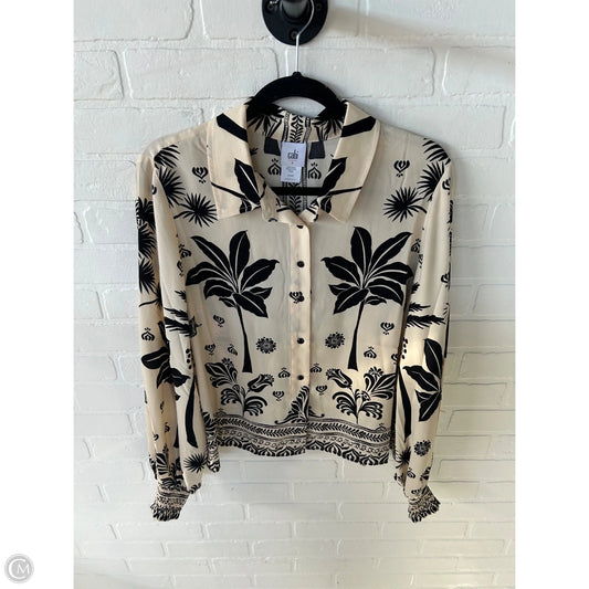 Top Long Sleeve By Cabi In Black & Cream, Size: L