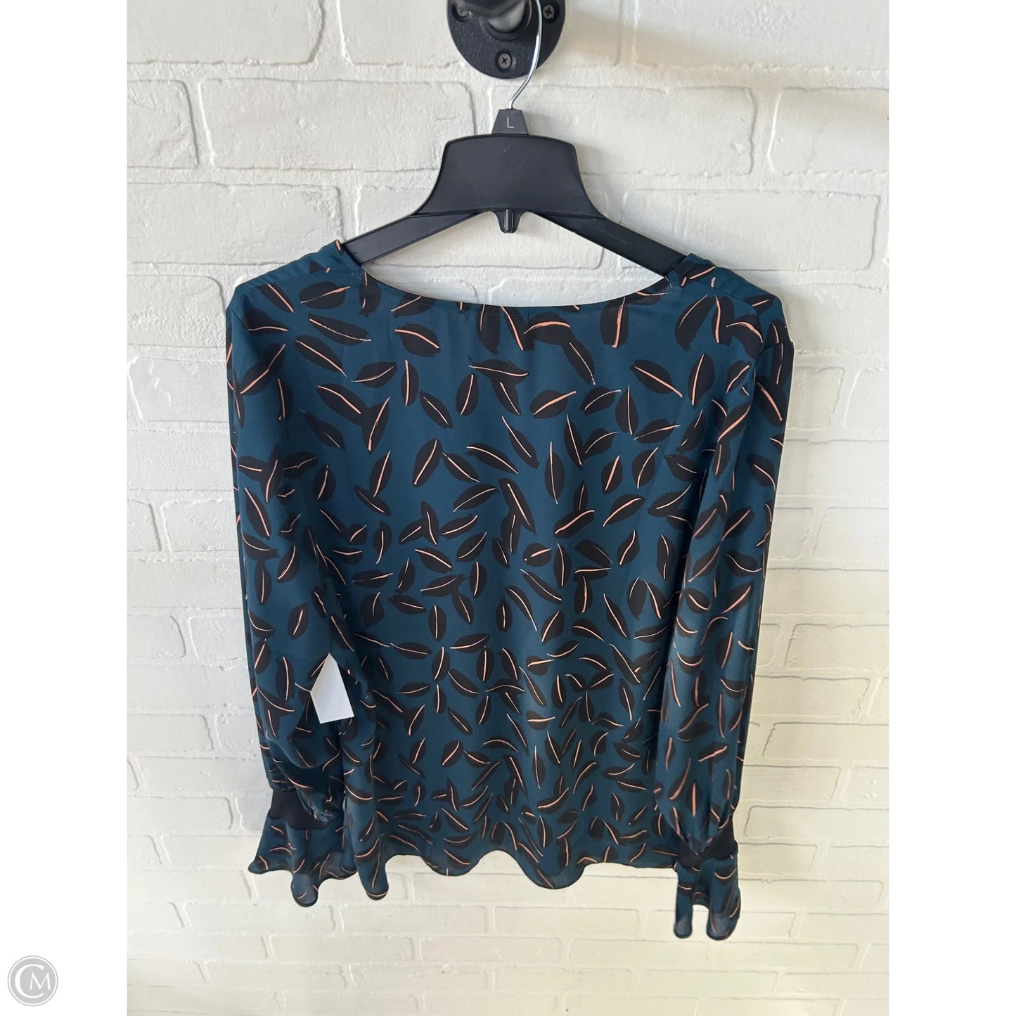 Top Long Sleeve By Cabi In Black & Blue, Size: Xl
