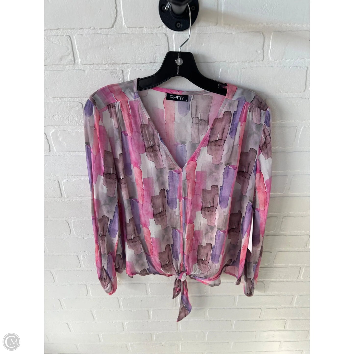 Top Long Sleeve By Cmc In Pink & Purple, Size: M