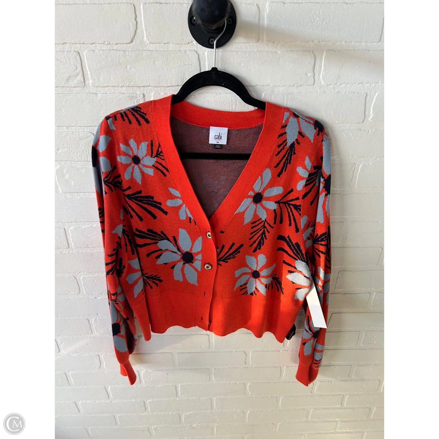 Sweater Cardigan By Cabi In Orange, Size: Xl
