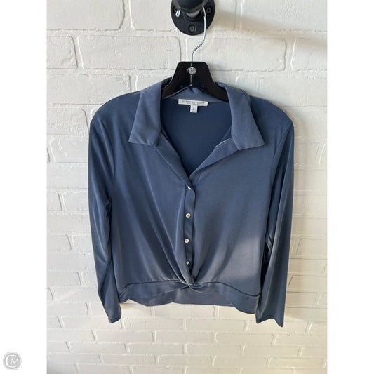 Top Long Sleeve By Green Envelope In Blue, Size: L