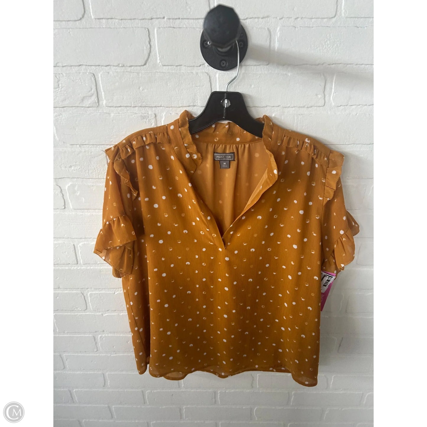 Top Short Sleeve By Point Sur In Yellow, Size: M