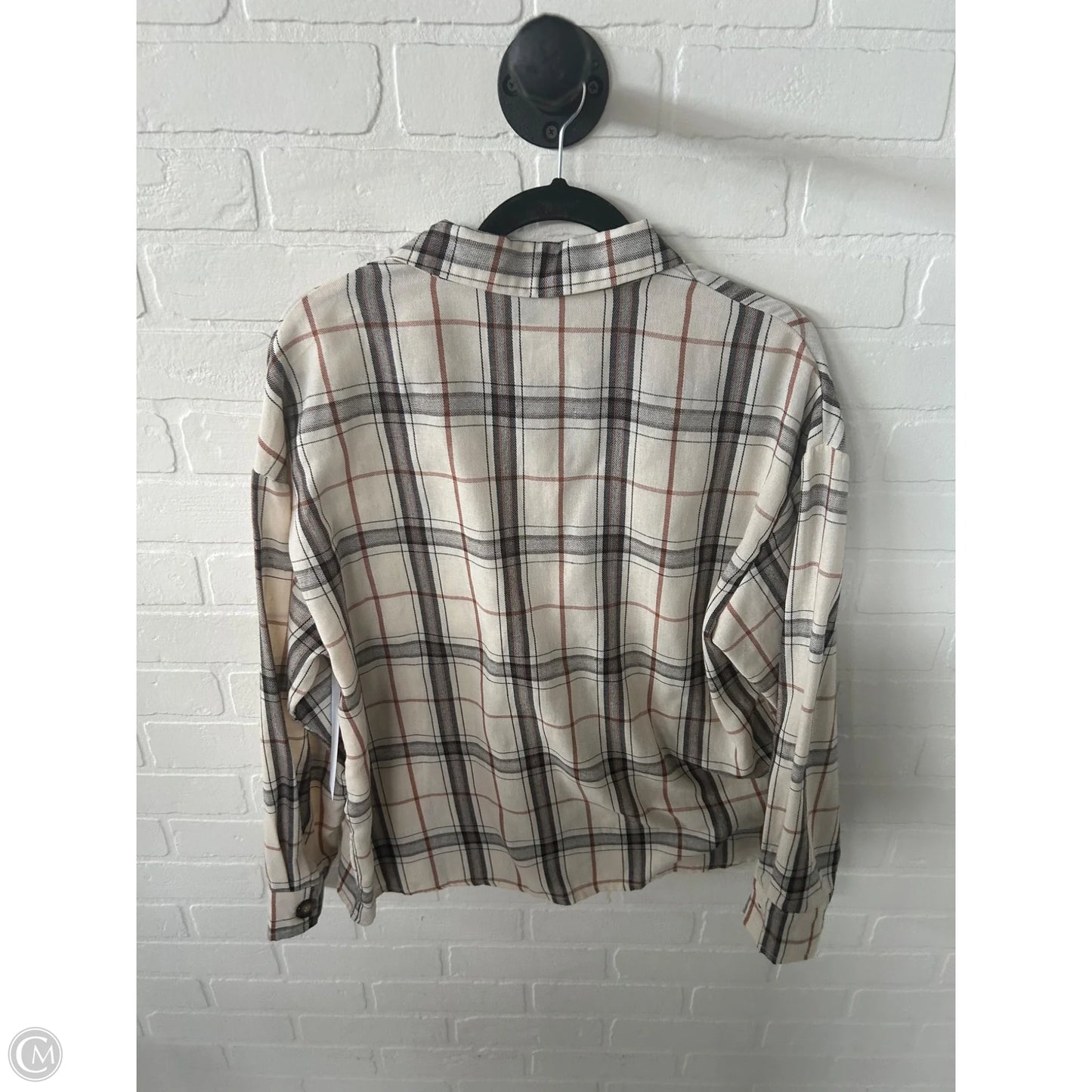 Top Long Sleeve By Shein In Black & Cream, Size: M