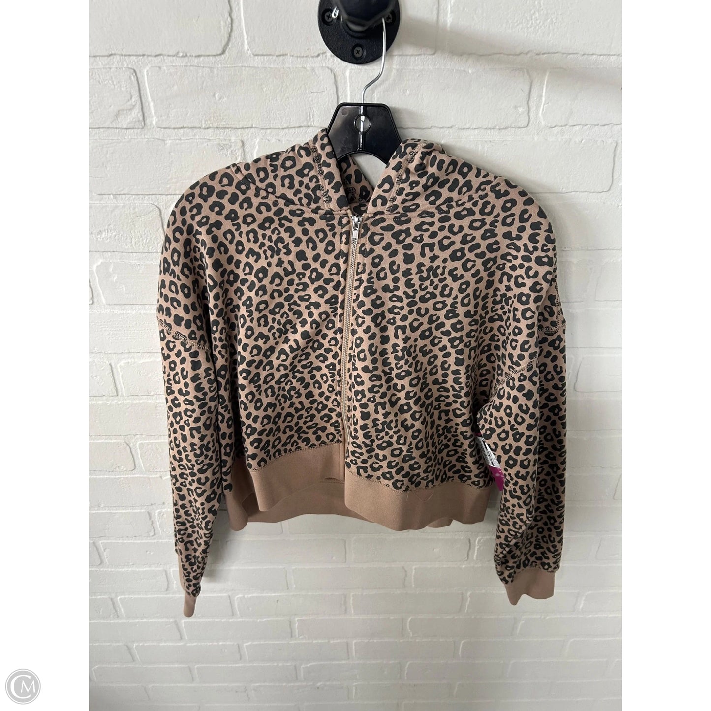 Sweatshirt Hoodie By Clothes Mentor In Black & Tan, Size: S