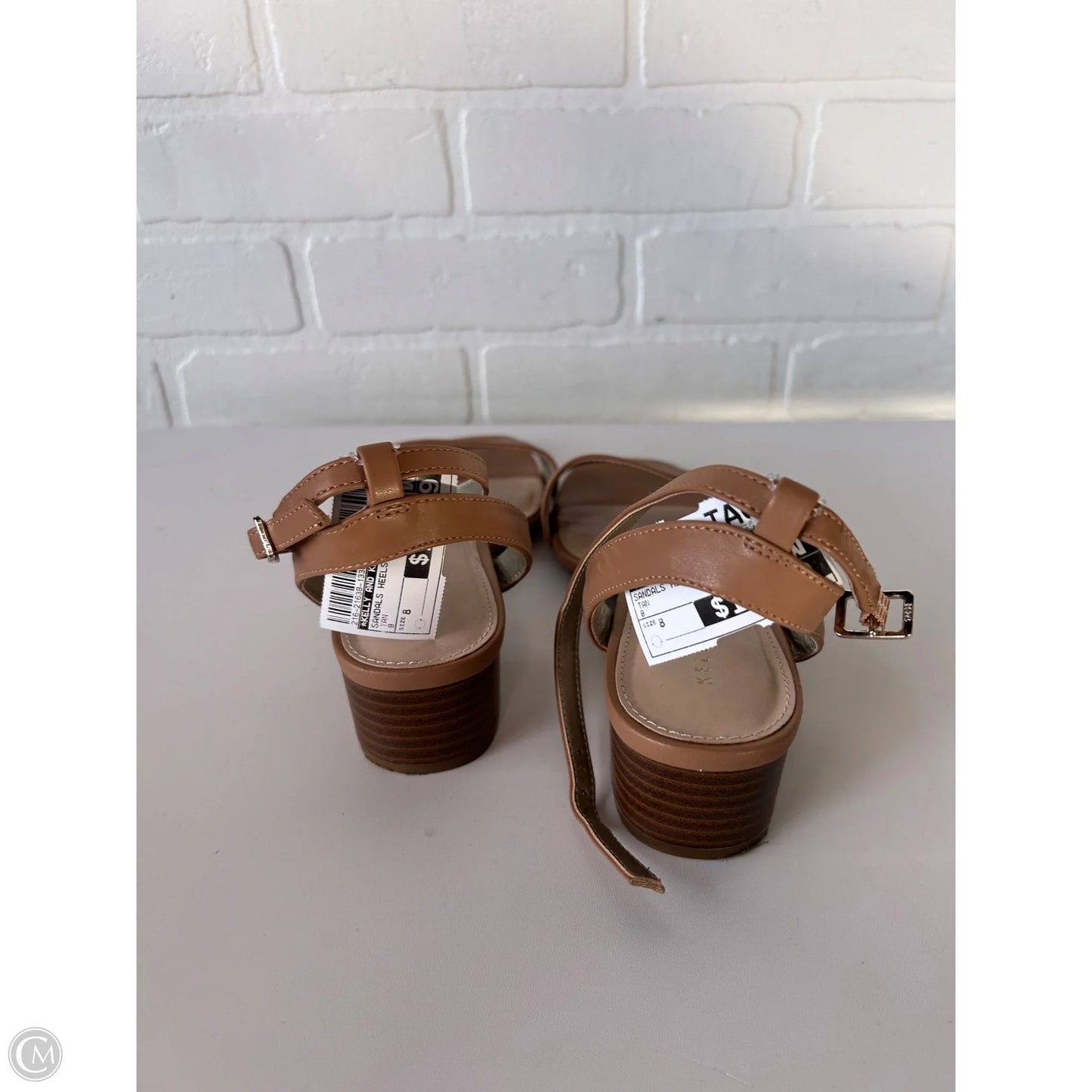 Sandals Heels Block By Kelly And Katie In Tan, Size: 8