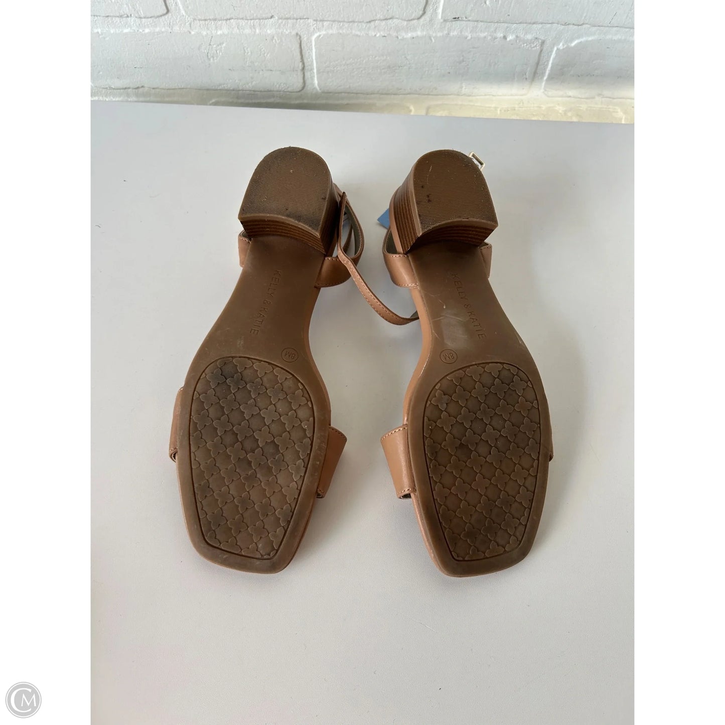 Sandals Heels Block By Kelly And Katie In Tan, Size: 8