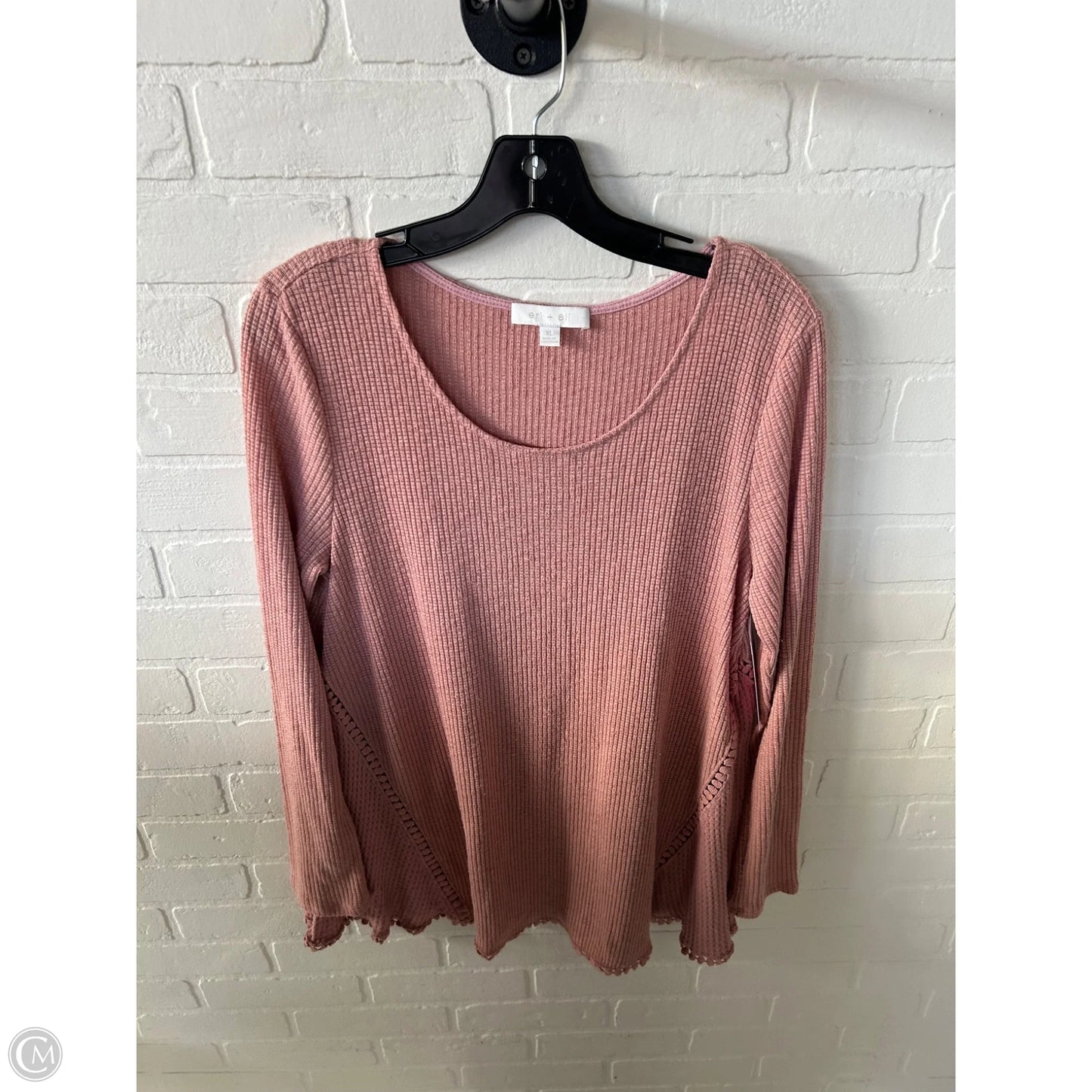Top Long Sleeve By Eri + Ali In Peach, Size: Xl