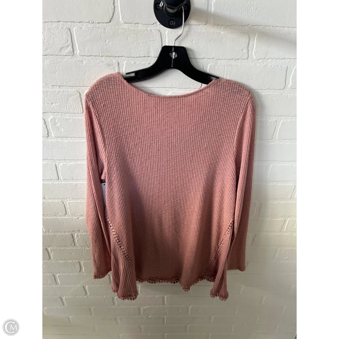 Top Long Sleeve By Eri + Ali In Peach, Size: Xl