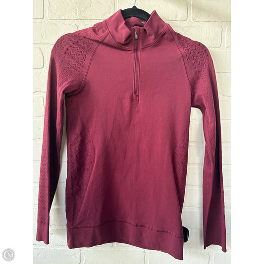 Athletic Top Long Sleeve Collar By Lululemon In Red, Size: L