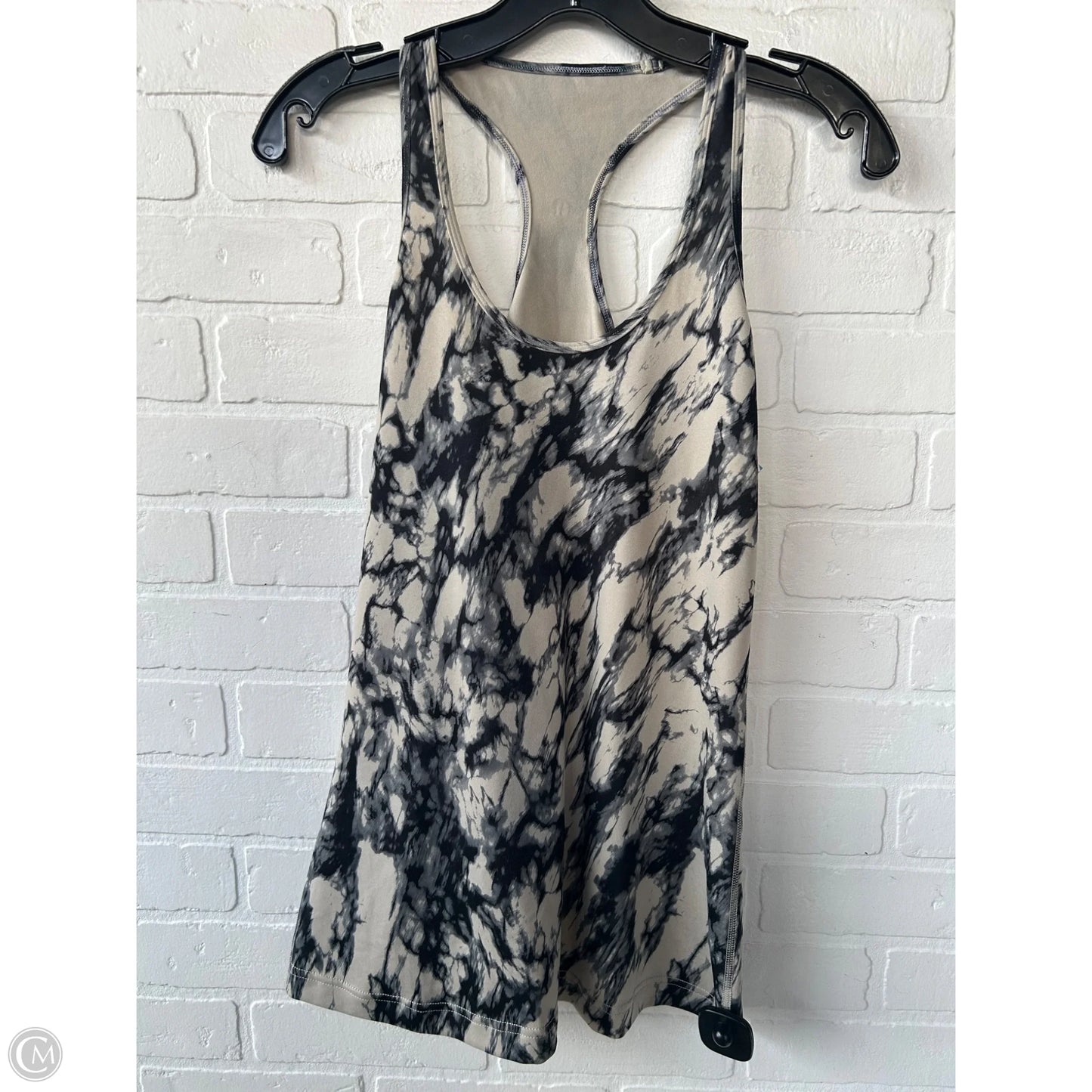 Athletic Tank Top By Lululemon In Black & Cream, Size: L