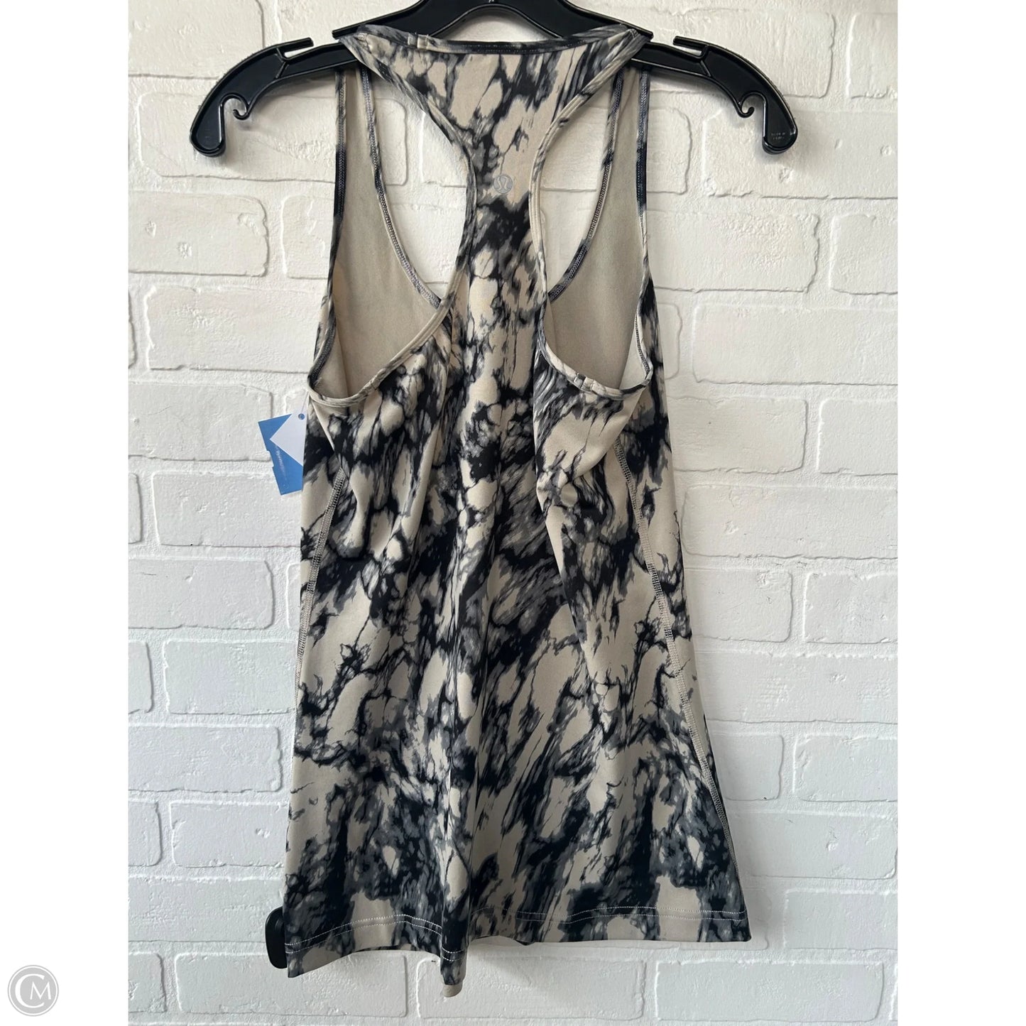 Athletic Tank Top By Lululemon In Black & Cream, Size: L