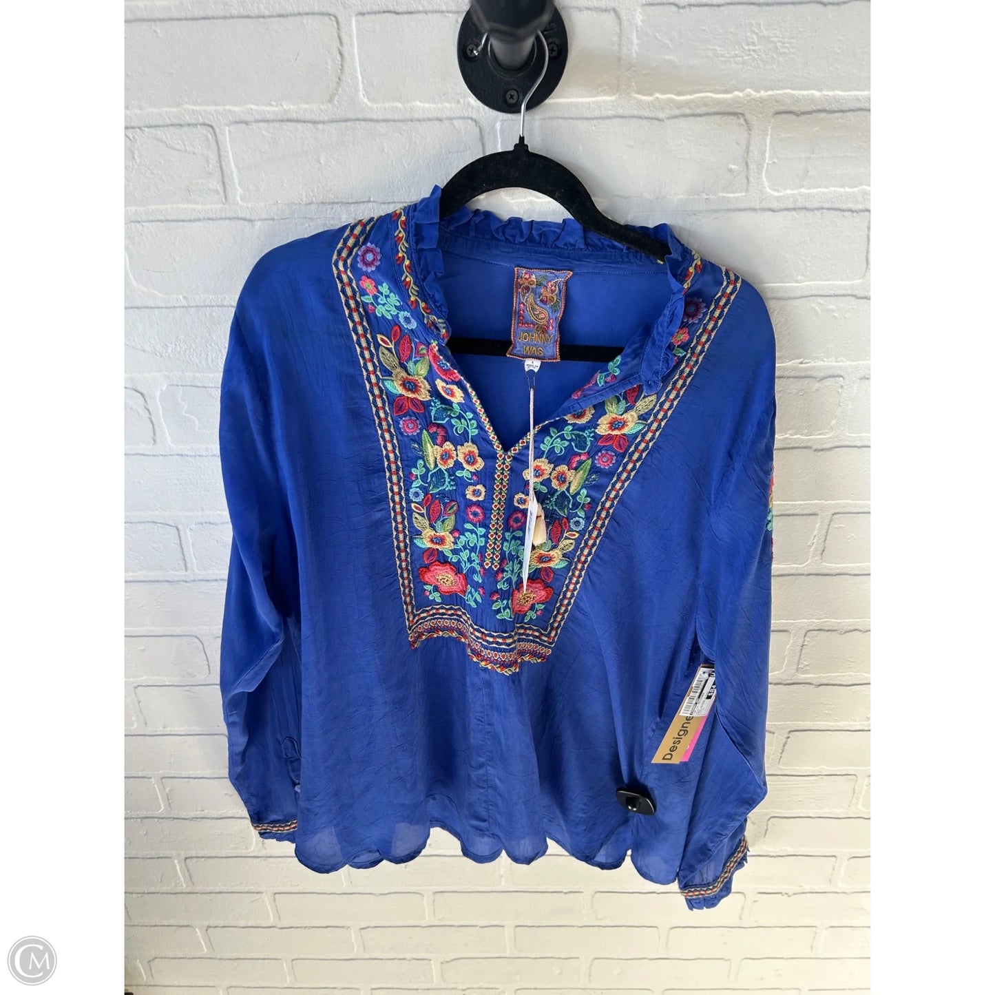 Top Long Sleeve Designer By Johnny Was In Blue, Size: L