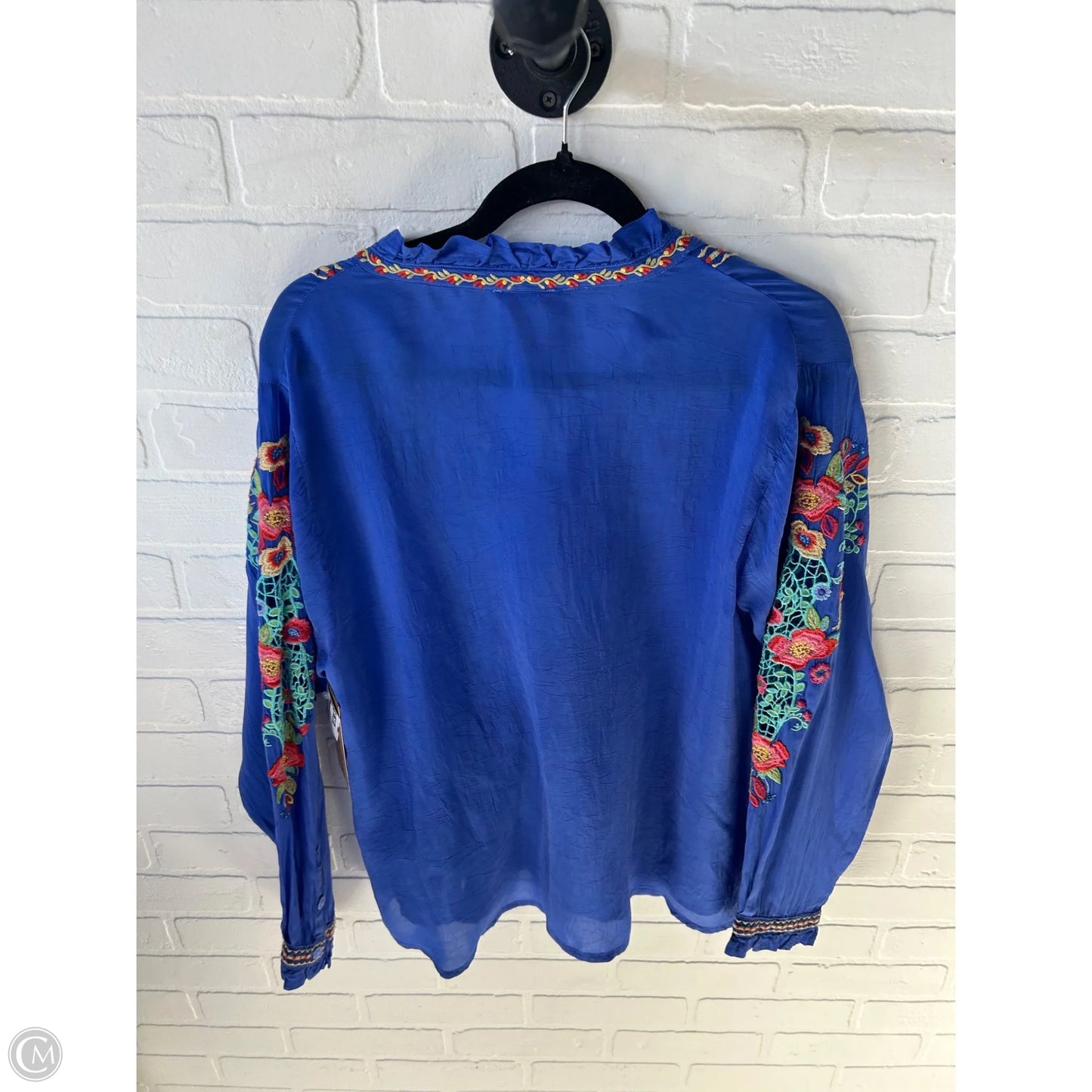 Top Long Sleeve Designer By Johnny Was In Blue, Size: L