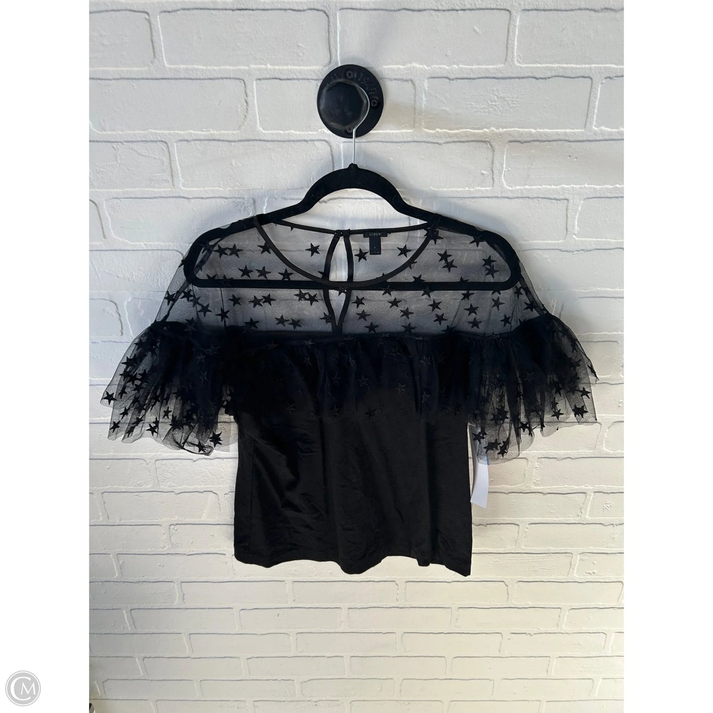 Top Short Sleeve By J. Crew In Black, Size: L