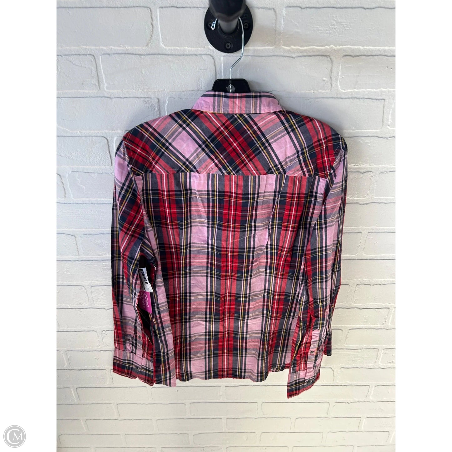 Top Long Sleeve By J. Crew In Pink & Red, Size: L