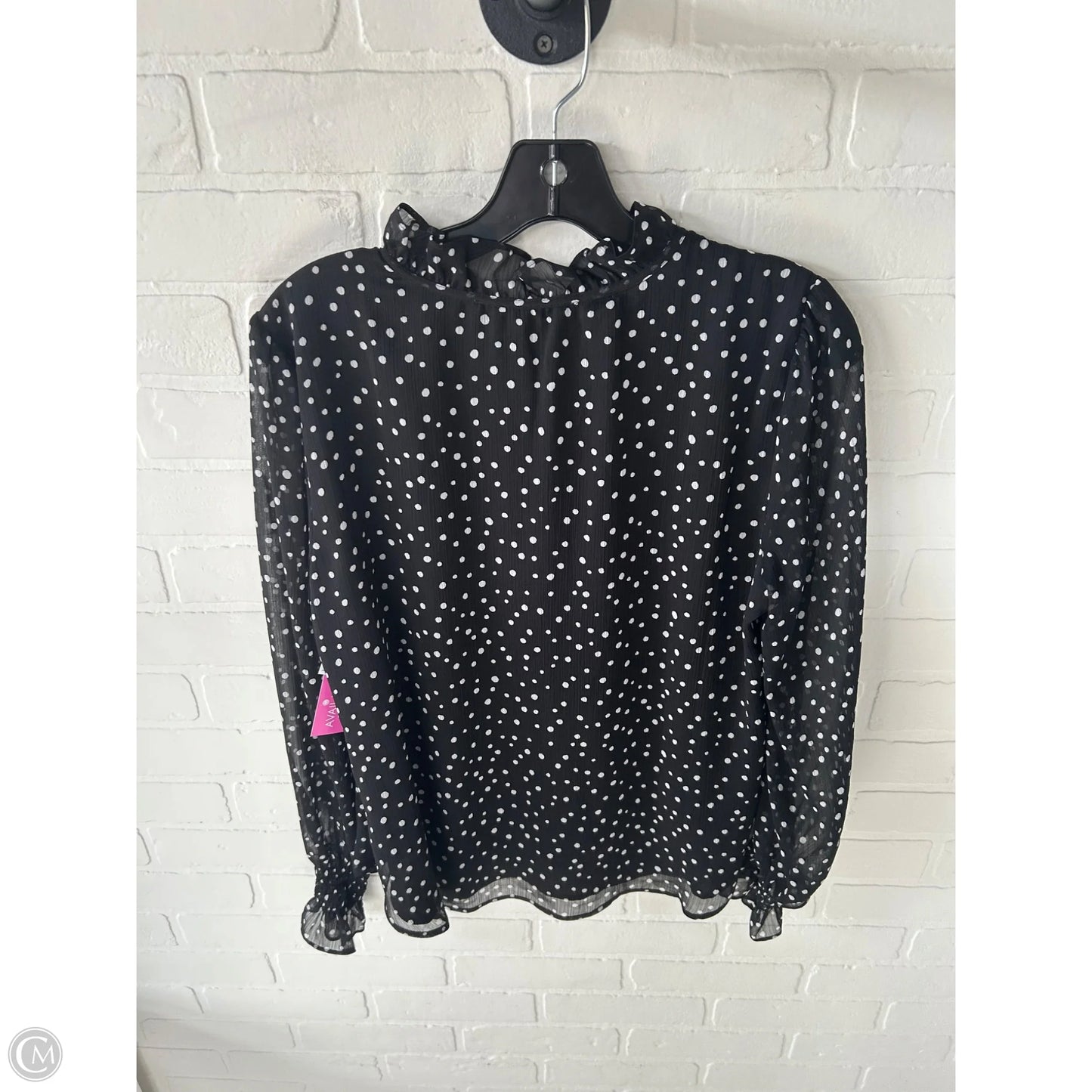 Top Long Sleeve By Loft In Black & White, Size: S