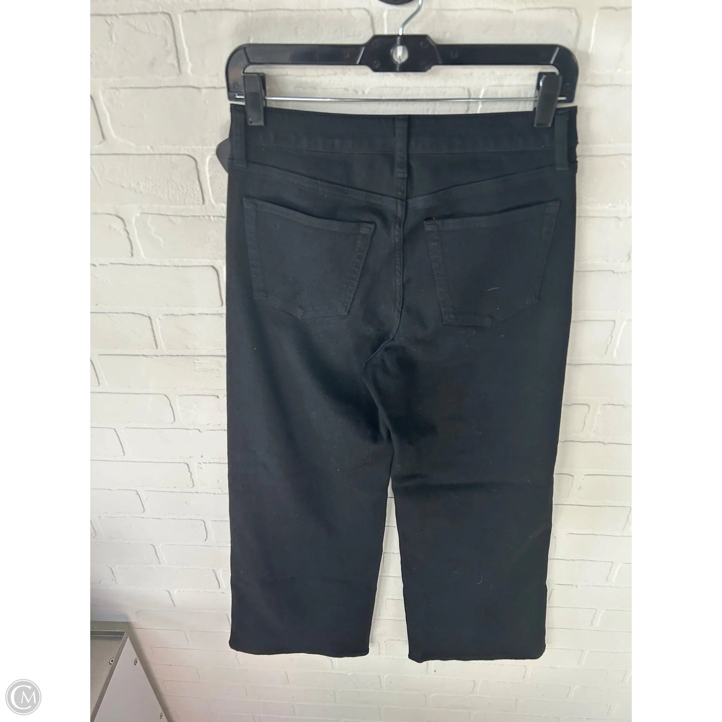 Jeans Wide Leg By Quince In Black Denim, Size: 4