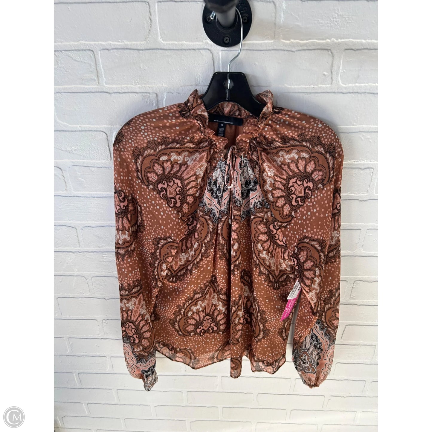 Top Long Sleeve By White House Black Market In Brown, Size: M