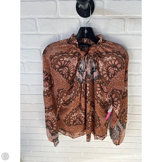 Top Long Sleeve By White House Black Market In Brown, Size: M