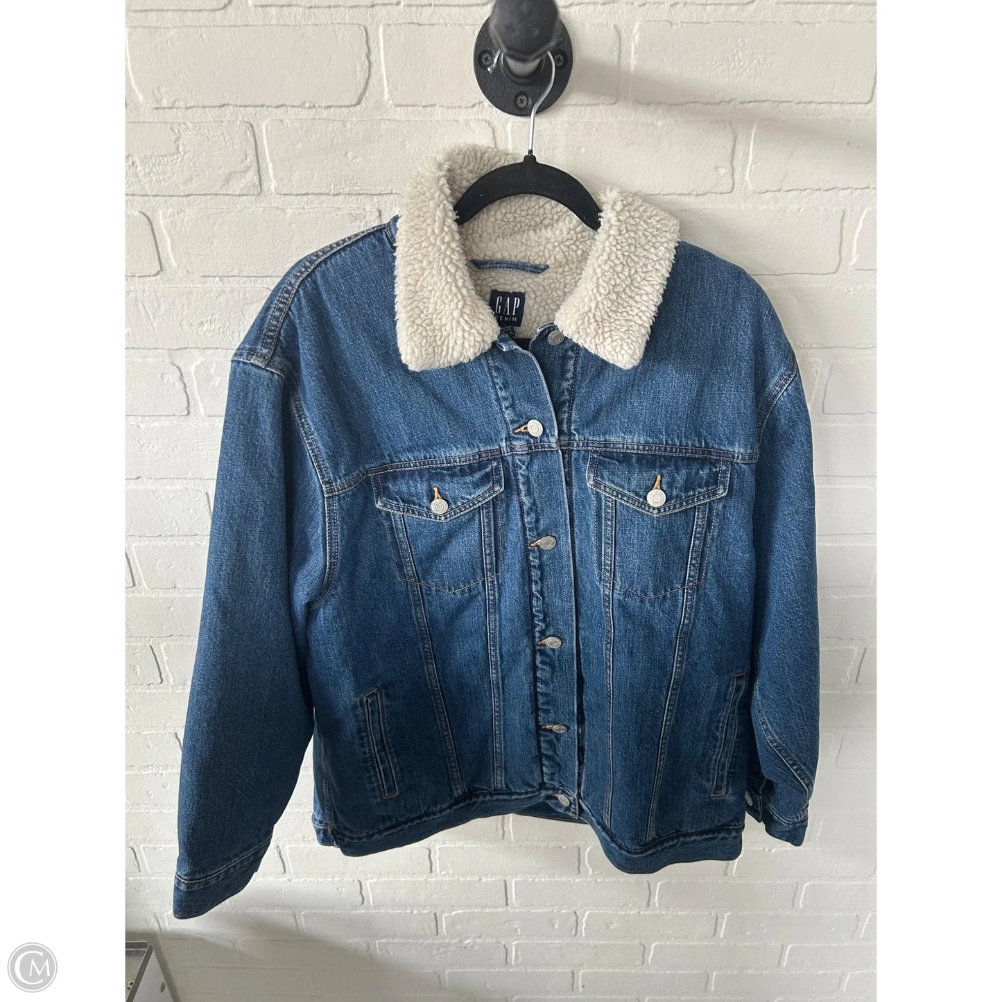 Jacket Denim By Gap In Blue Denim, Size: L