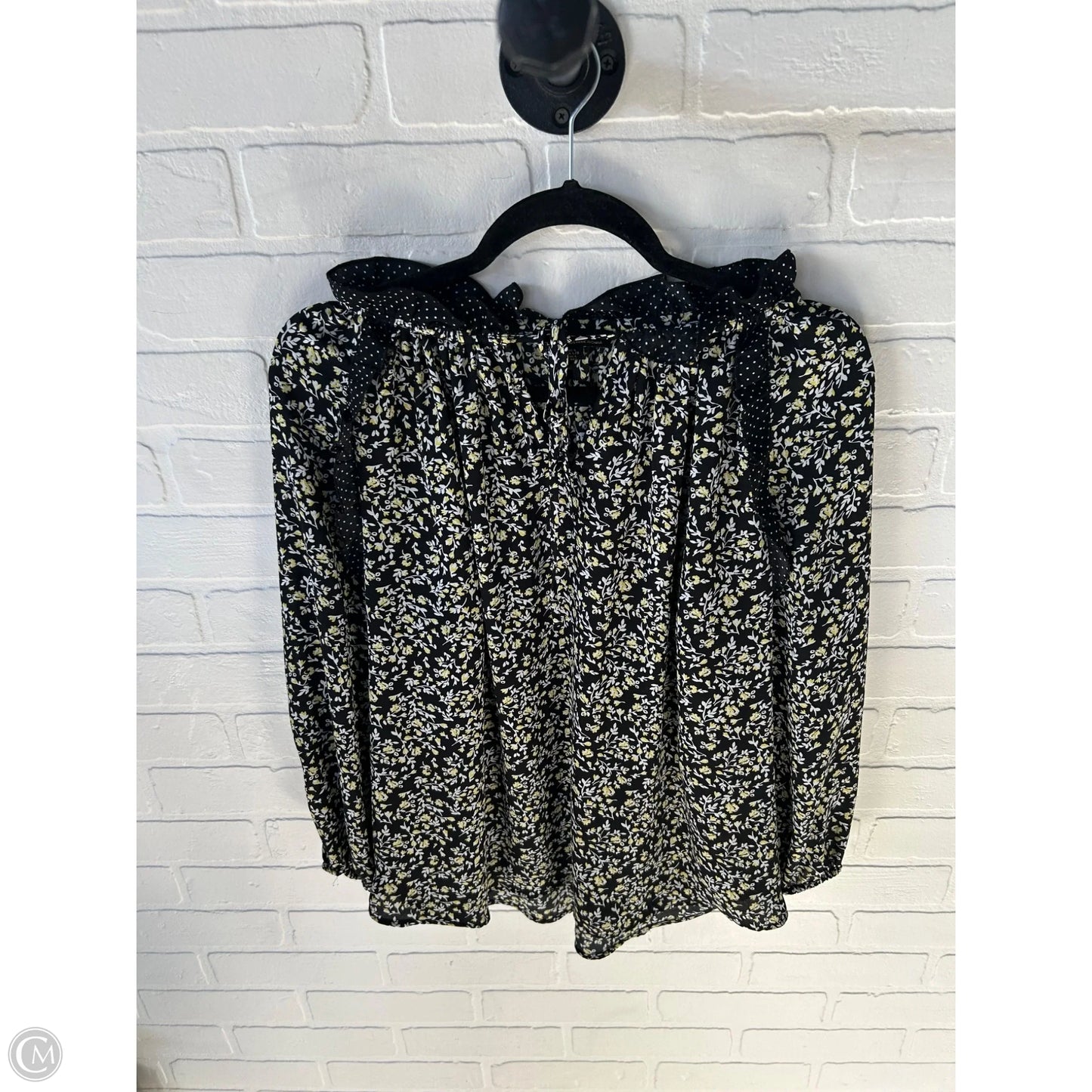 Top Long Sleeve By Dalia In Black & White, Size: L