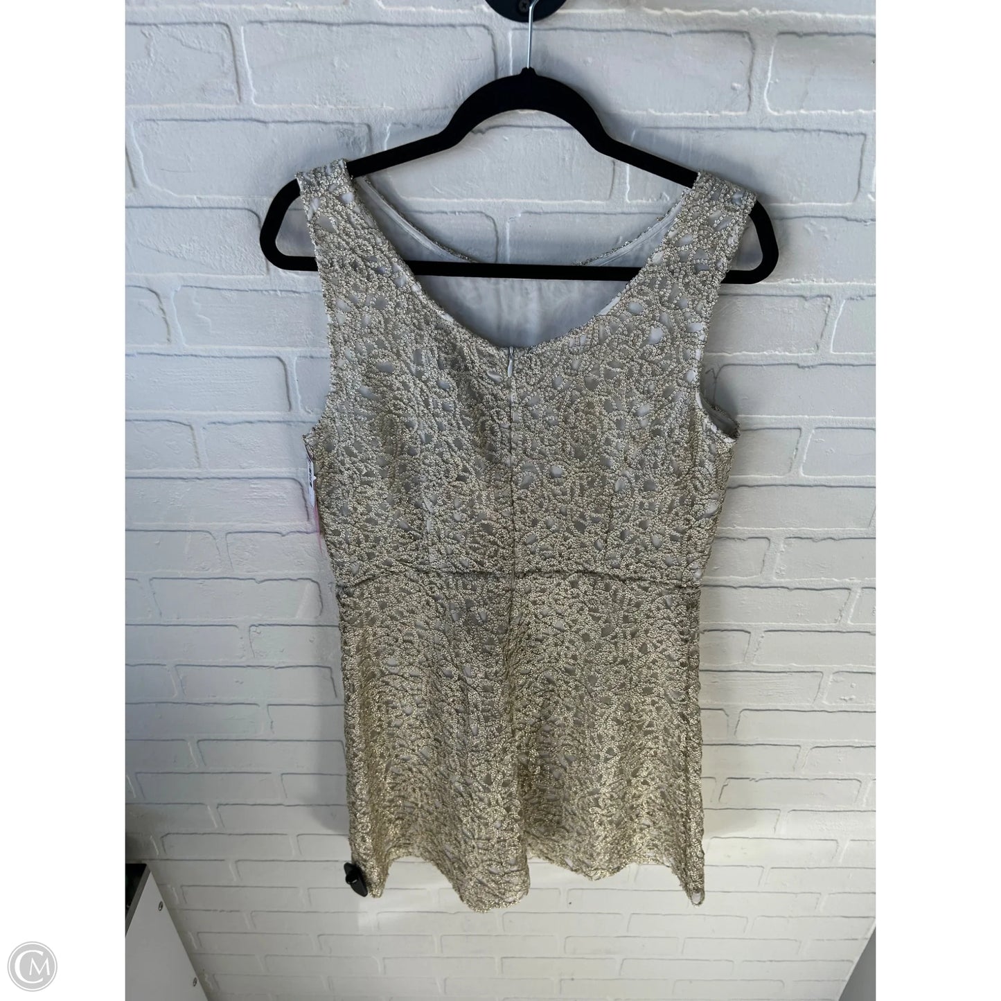 Dress Party Long By Clothes Mentor In Gold, Size: L