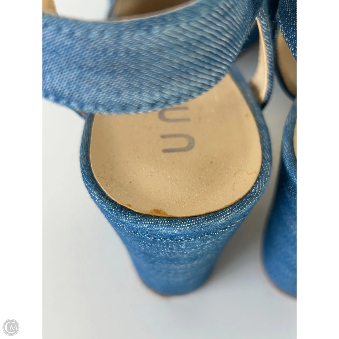 Sandals Heels Block By Unisa In Blue & Brown, Size: 10