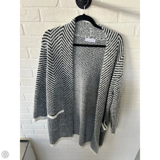 Sweater Cardigan By Keren Hart In Black & Cream, Size: L