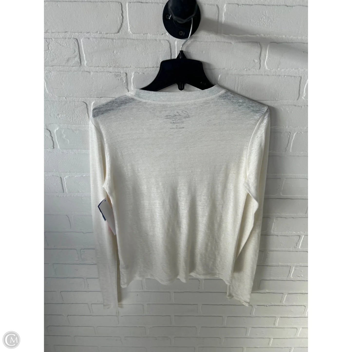 Top Long Sleeve Basic By Elan In Cream, Size: S