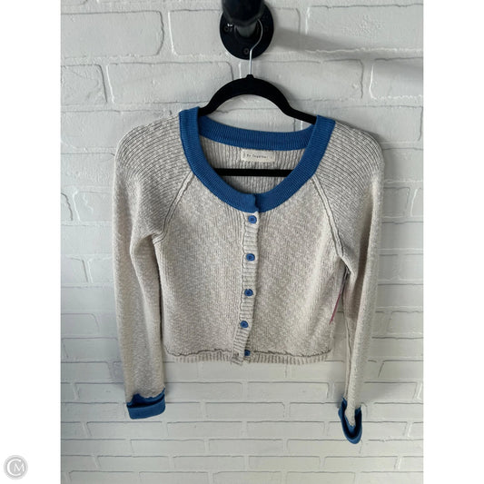 Sweater Cardigan By By Together In Blue & Cream, Size: S