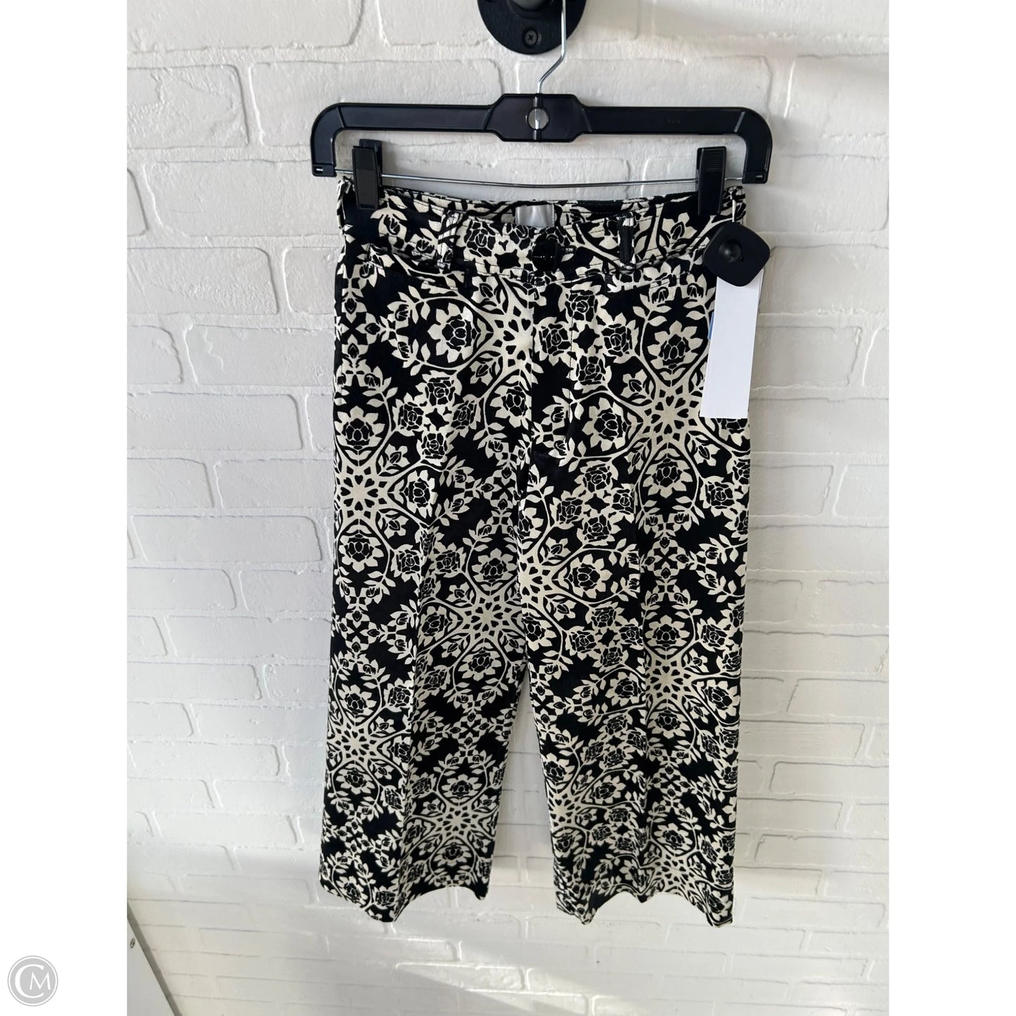 Pants Wide Leg By Maeve In Black & Cream, Size: 0p