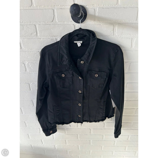 Jacket Denim By Tribute In Black Denim, Size: M