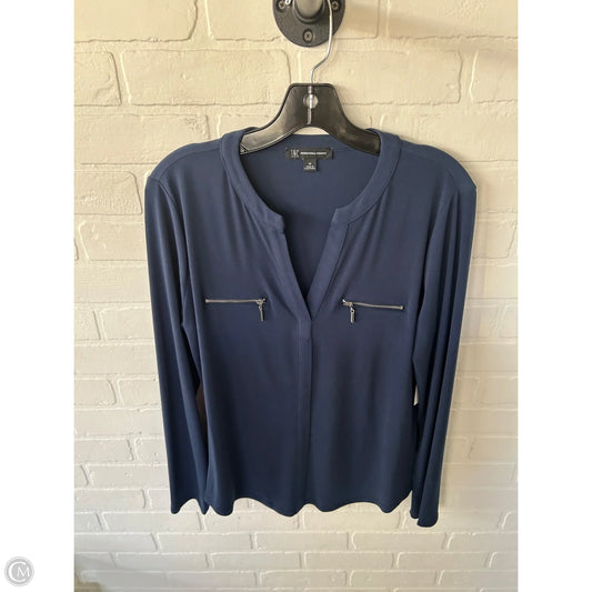 Top Long Sleeve By Inc In Blue, Size: M