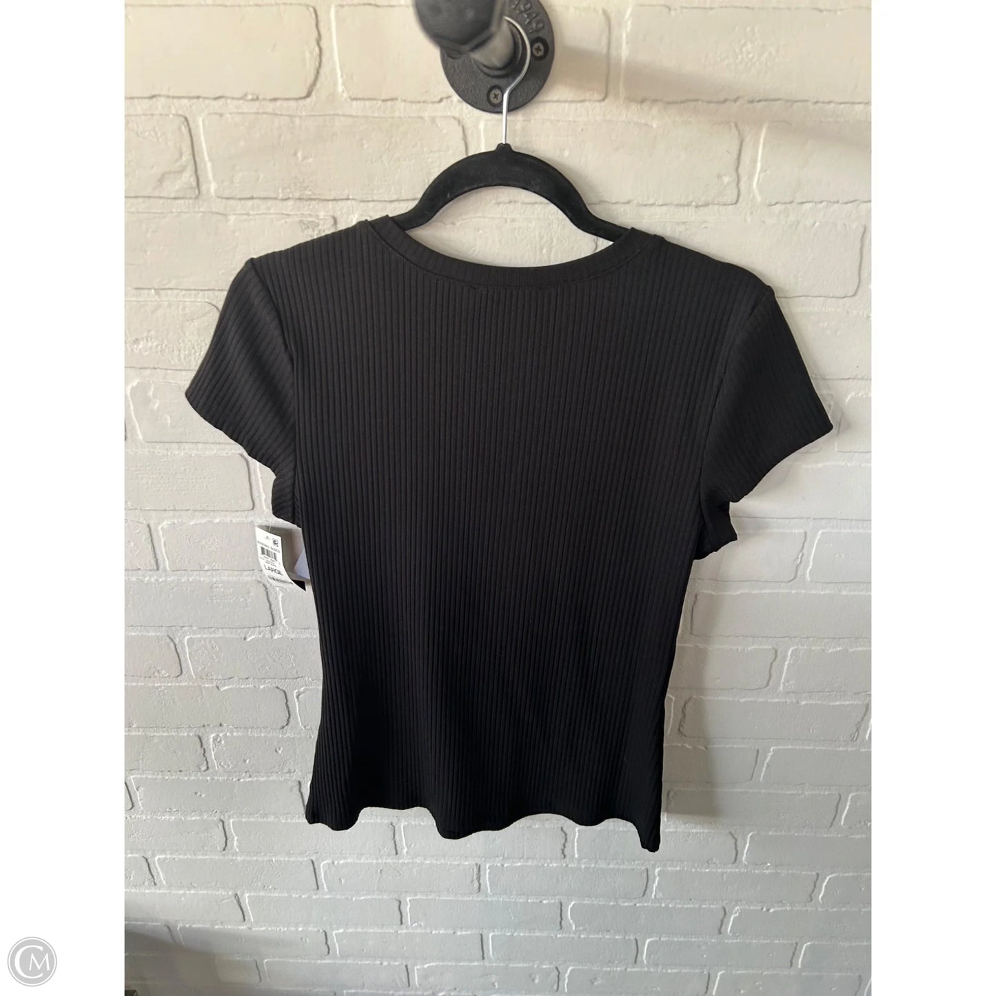 Top Short Sleeve By Inc In Black, Size: L