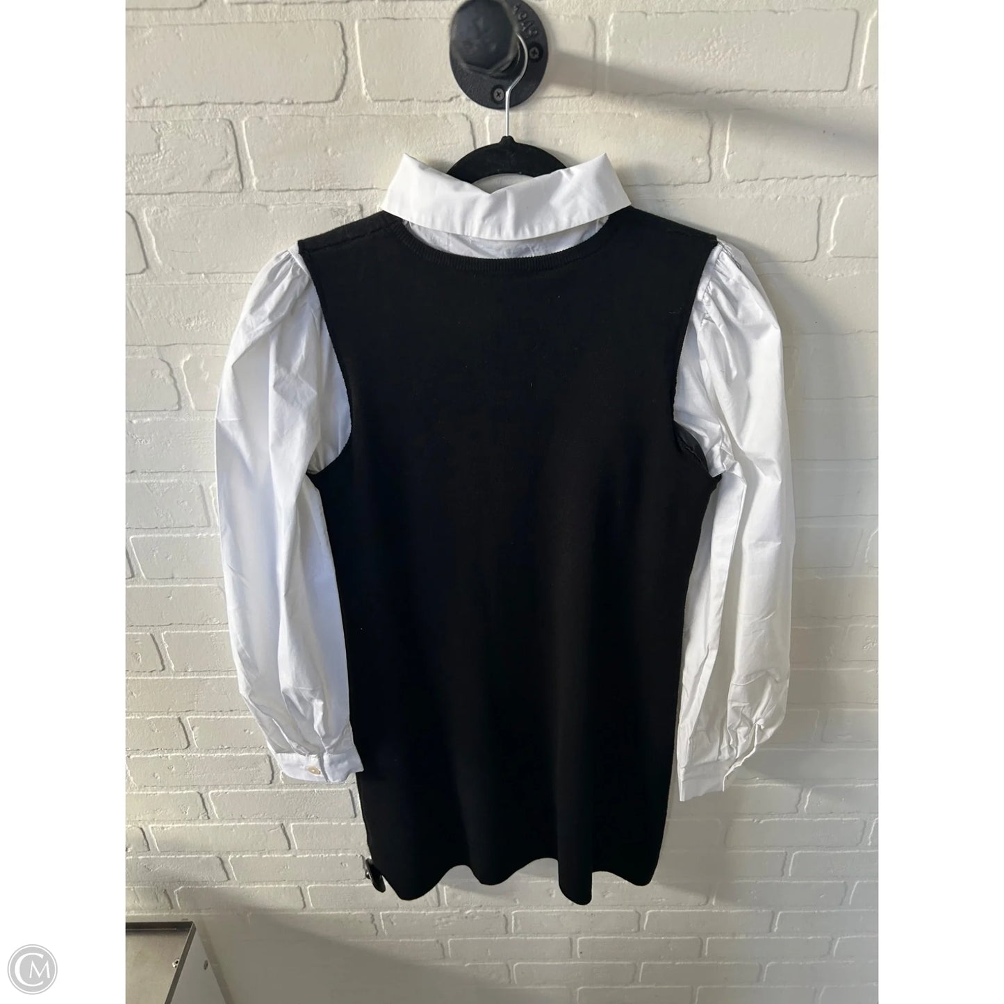 Dress Sweater By Eva Franco In Black & White, Size: M