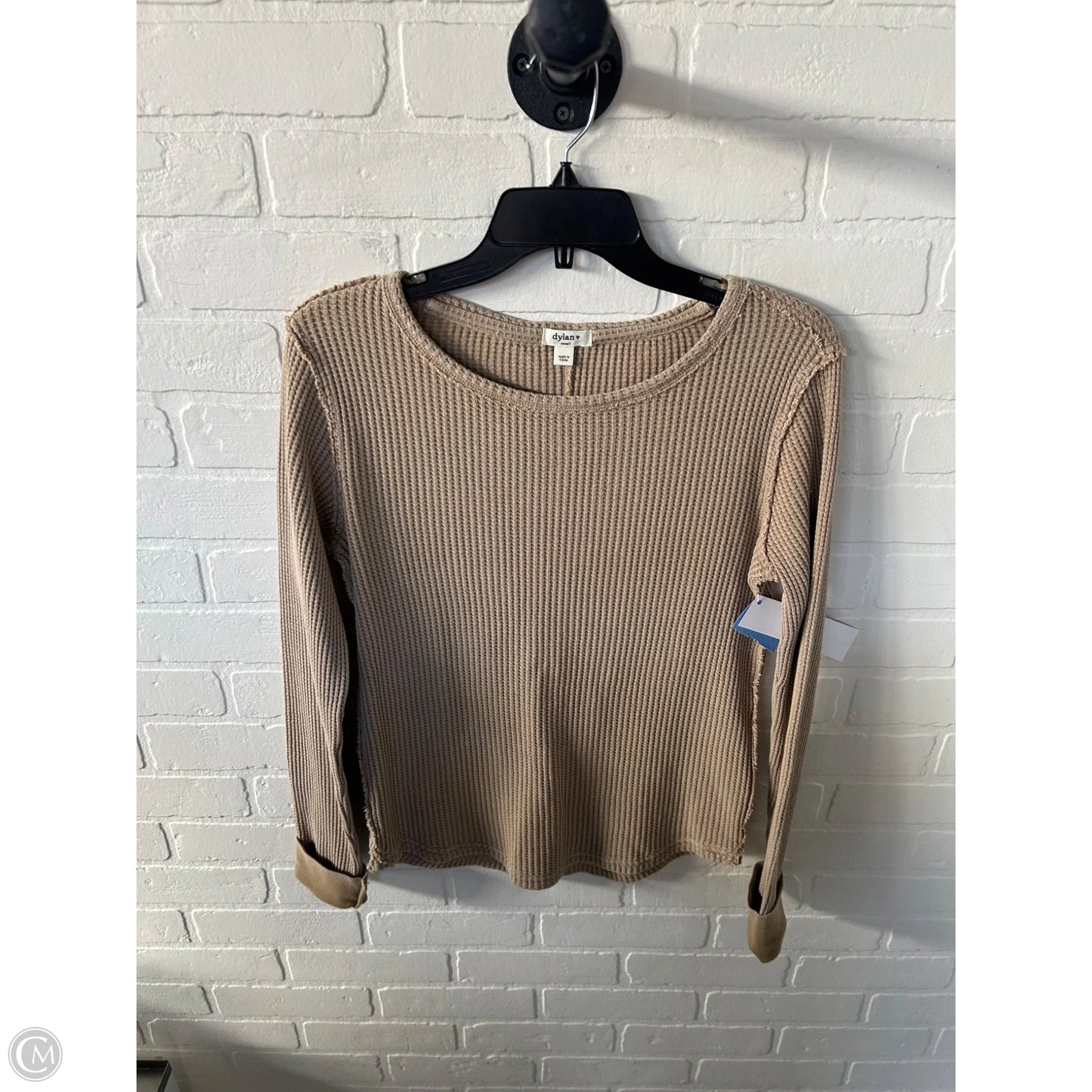 Top Long Sleeve By Dylan In Tan, Size: S
