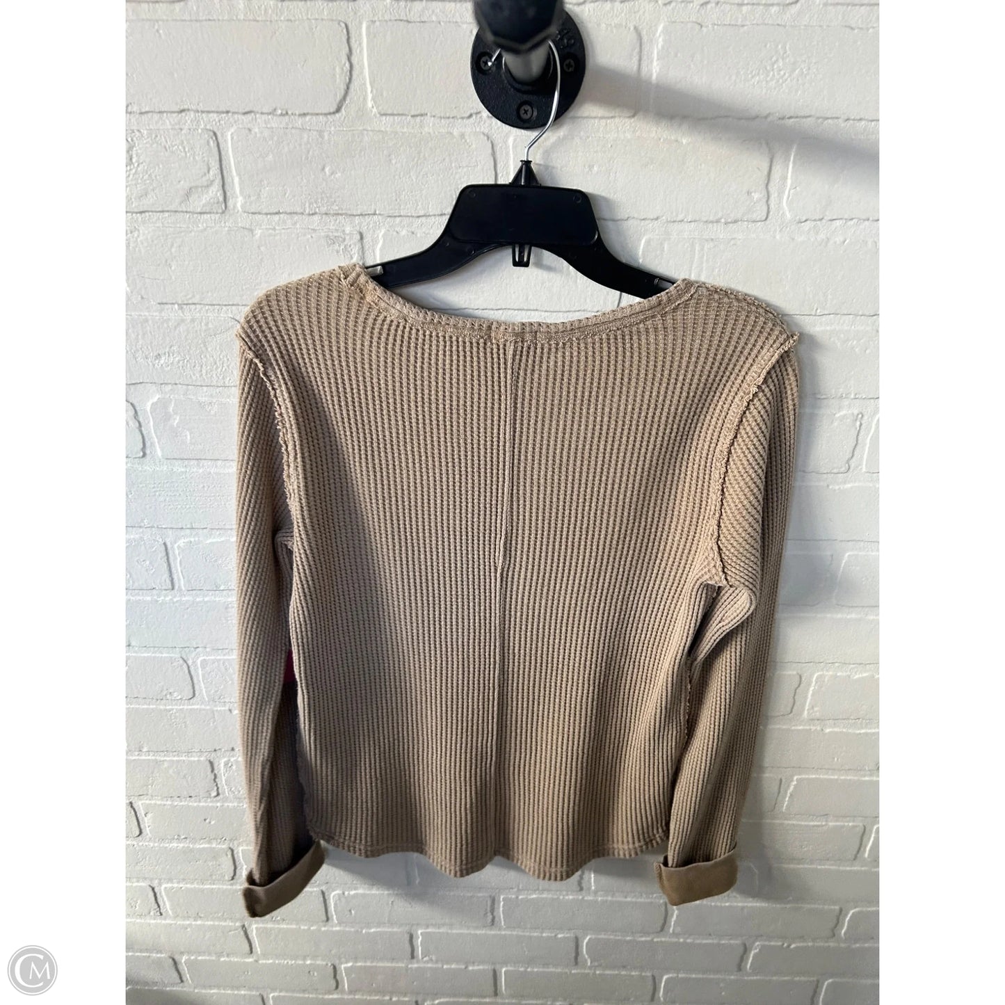 Top Long Sleeve By Dylan In Tan, Size: S