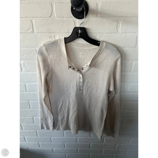 Top Long Sleeve By Aerie In Cream, Size: M