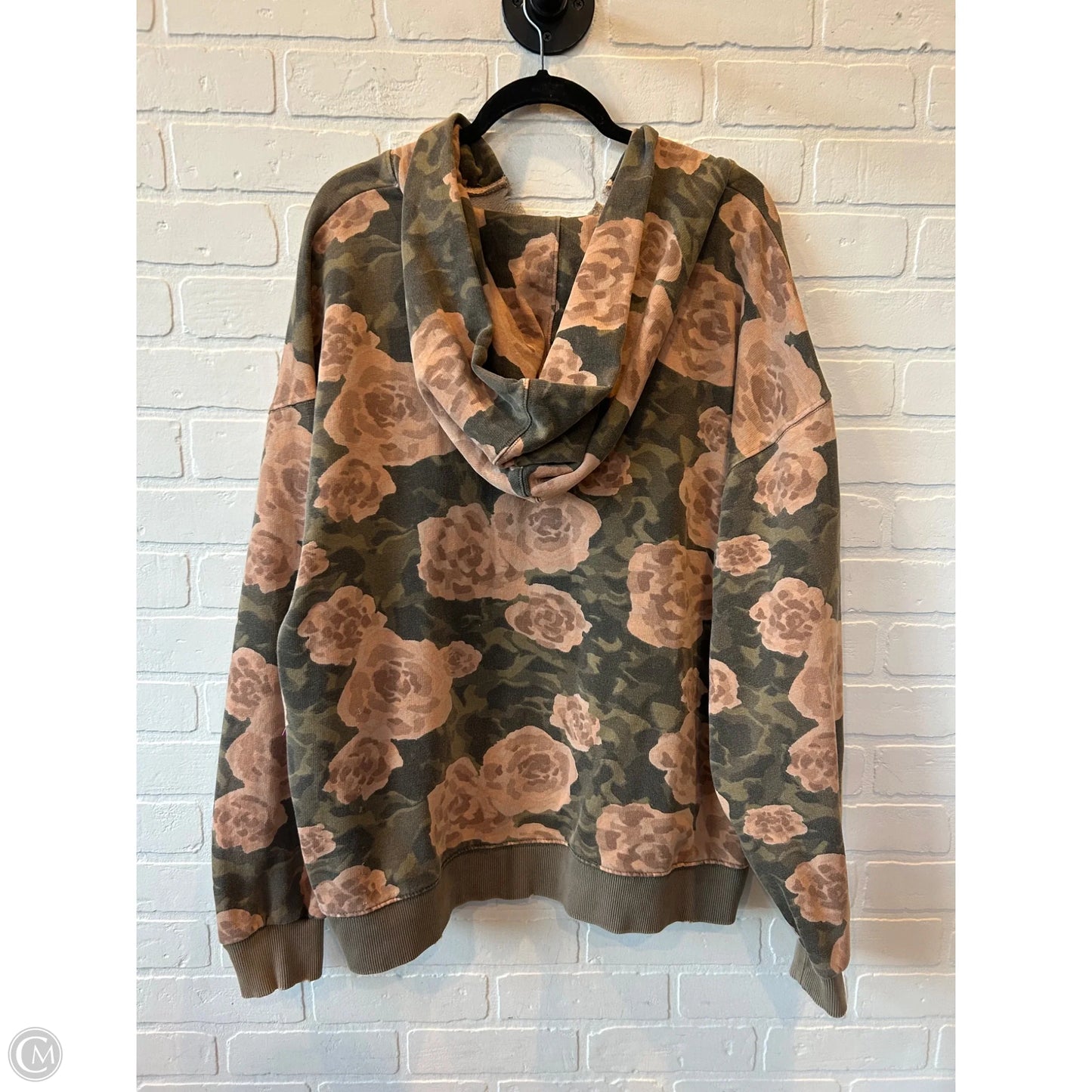 Sweatshirt Hoodie By We The Free In Black & Orange, Size: L